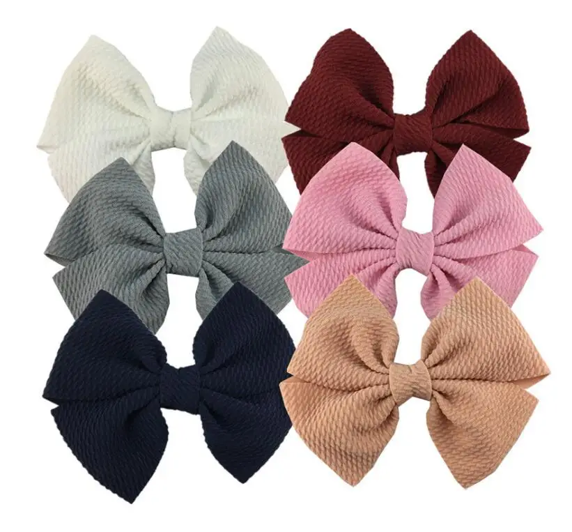 5pcs/lot Seersucker Waffle Hair Bow for girls 2020 New Arrival Kids Tie Band Headwear Accessories | Аксессуары для одежды