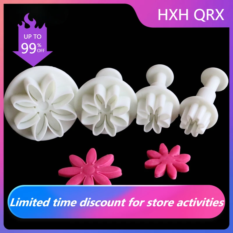 4pcs/Set Daisy Flower Cookie Chocolate Cake Mould DIY Fondant Printing Decorating Wedding Birthday Cake Bakeware Tools
4pcs/Set Daisy Flower Cookie Chocolate Cake Mould DIY Fondant Printing Decorating Wedding Birthday Cake Bakeware Tools