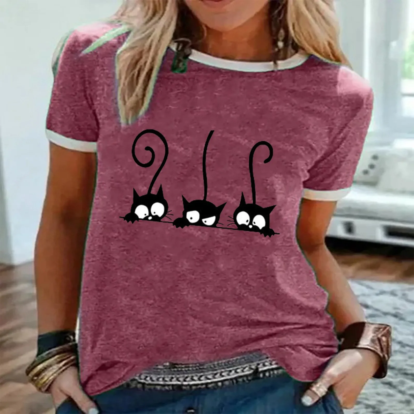 Casual T Shirt Women Short Sleeve Summer Tops Tees Funny Print Graphic T-shirts Loose Lady 90s Clothes Fashion Tshirt Female Top
Casual T Shirt Women Short Sleeve Summer Tops Tees Funny Print Graphic T-shirts Loose Lady 90s Clothes Fashion Tshirt Female Top