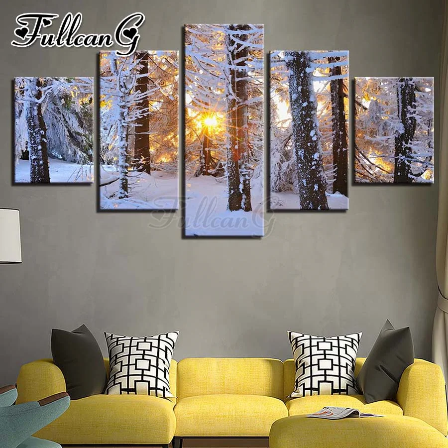 FULLCANG 5 Piece Winter woods diamond painting rhinestone full square/round drill mosaic embroidery snow landscape decor FC2024
FULLCANG 5 Piece Winter woods diamond painting rhinestone full square/round drill mosaic embroidery snow landscape decor FC2024
