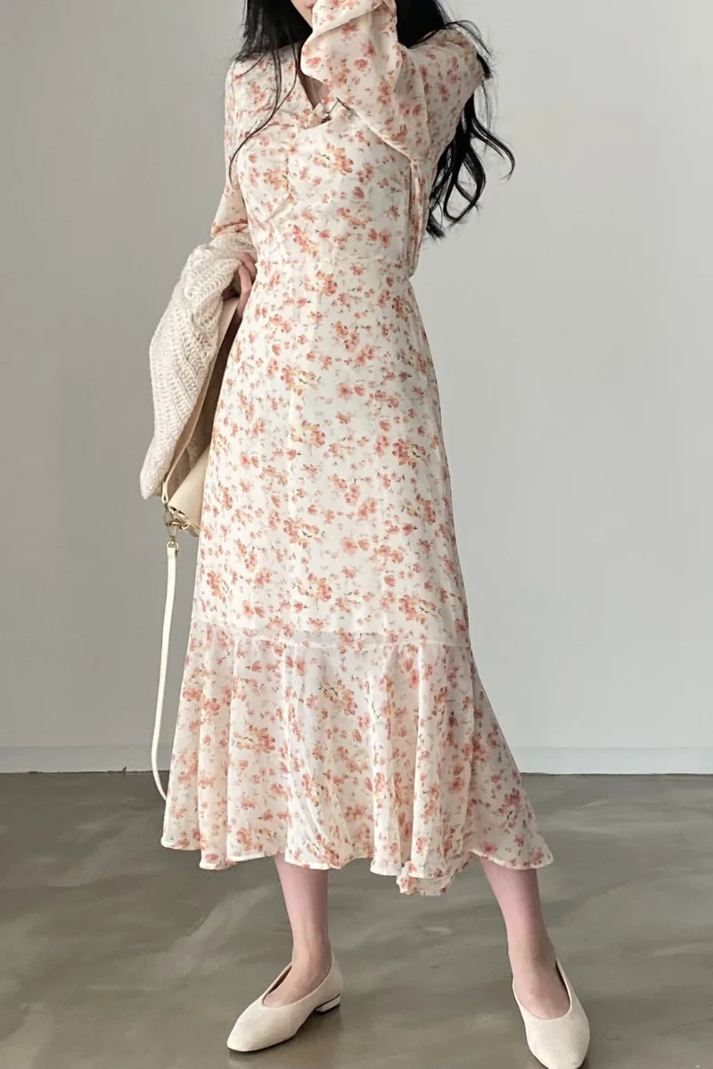 Korean Style Fashion Mid-length Dress Chic Summer New Elegant Dress Loose Slimming High Waist Chiffon Floral Dress for Women
Korean Style Fashion Mid-length Dress Chic Summer New Elegant Dress Loose Slimming High Waist Chiffon Floral Dress for Women