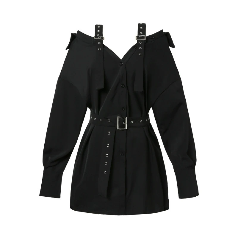 Punk Gothic Autumn Black Long Blouse Off Shoulder Fashion Deep V Neck Full Length Sleeve Female Blouses Sexy Slim Shirts
Punk Gothic Autumn Black Long Blouse Off Shoulder Fashion Deep V Neck Full Length Sleeve Female Blouses Sexy Slim Shirts