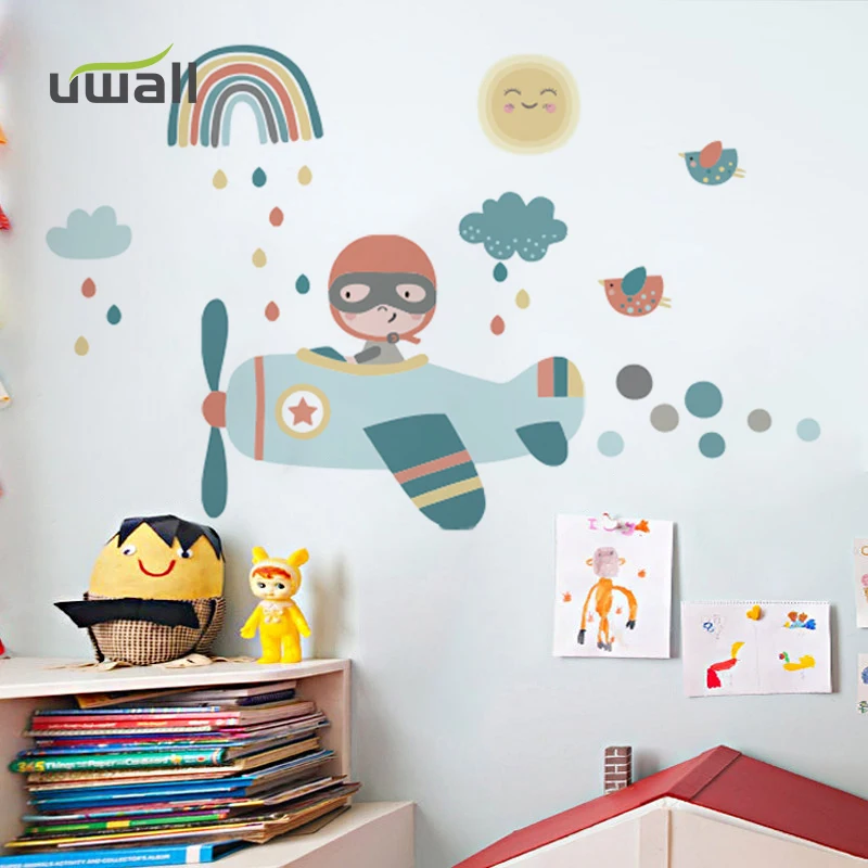 Cartoon Aircraft Pilot Wall Stickers For Kids Rooms Baby Bedroom Decor Home Decor Wall Decoration Self-adhesive Anime Sticker
Cartoon Aircraft Pilot Wall Stickers For Kids Rooms Baby Bedroom Decor Home Decor Wall Decoration Self-adhesive Anime Sticker