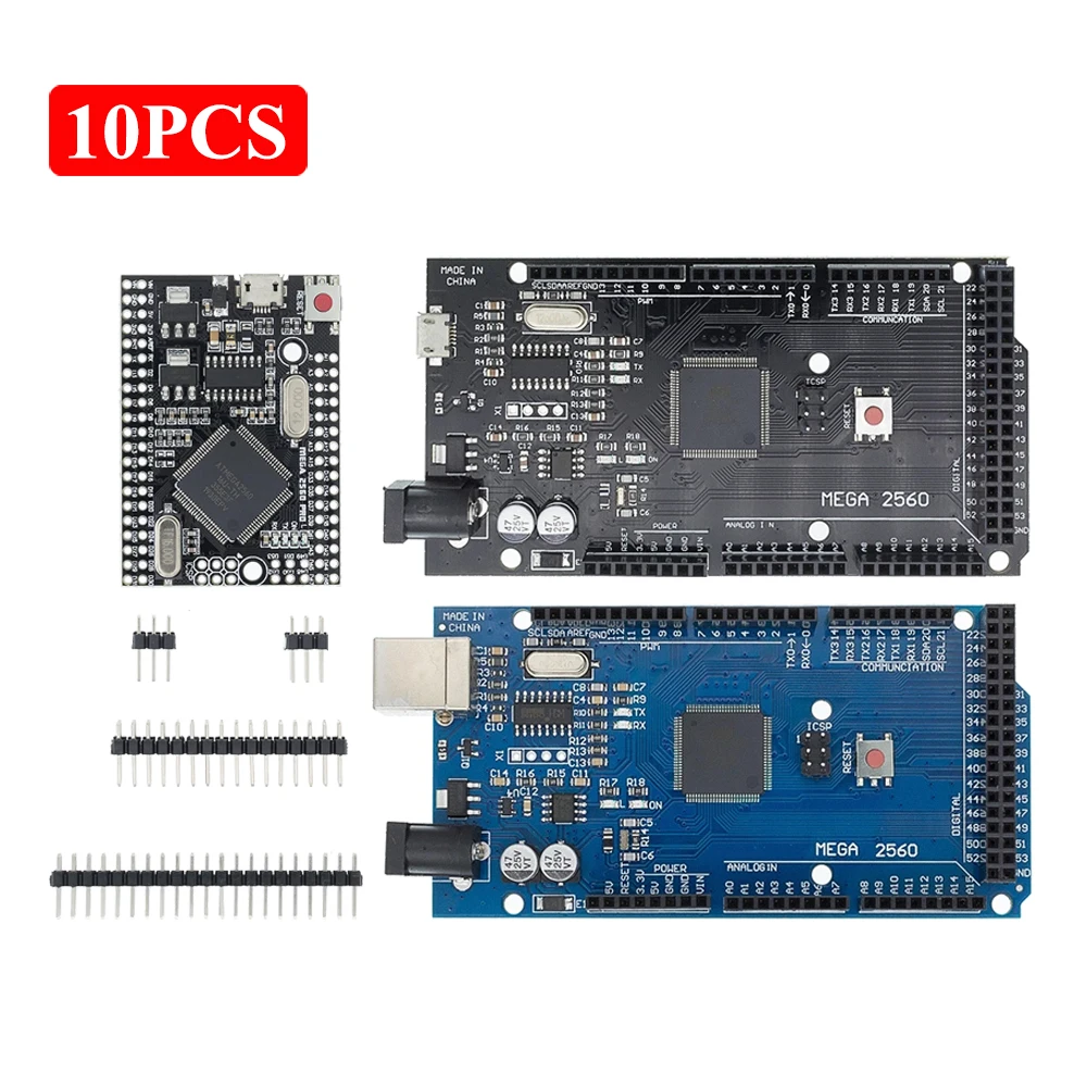 10 шт. MEGA2560 PRO Mega 2560 R3 CH340G/ATmega2560-16AU MicroUSB совместимый с Mega 2560 с Загрузчиком синий/черный для Arduino
10 шт. MEGA2560 PRO Mega 2560 R3 CH340G/ATmega2560-16AU MicroUSB совместимый с Mega 2560 с Загрузчиком синий/черный для Arduino
