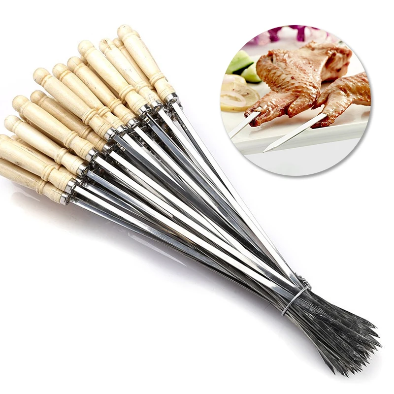 10pcs 40cm Stainless Steel BBQ Skewer Wooden Handle BBQ Needle Reusable Barbecue Meat String Grill Fork Outdoor Cooking Tool
10pcs 40cm Stainless Steel BBQ Skewer Wooden Handle BBQ Needle Reusable Barbecue Meat String Grill Fork Outdoor Cooking Tool