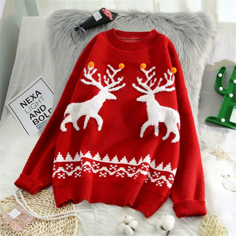 Christmas sweater women 2020 loose outside wearing red deer autumn and winter jacquard top autumn clothes women
Christmas sweater women 2020 loose outside wearing red deer autumn and winter jacquard top autumn clothes women