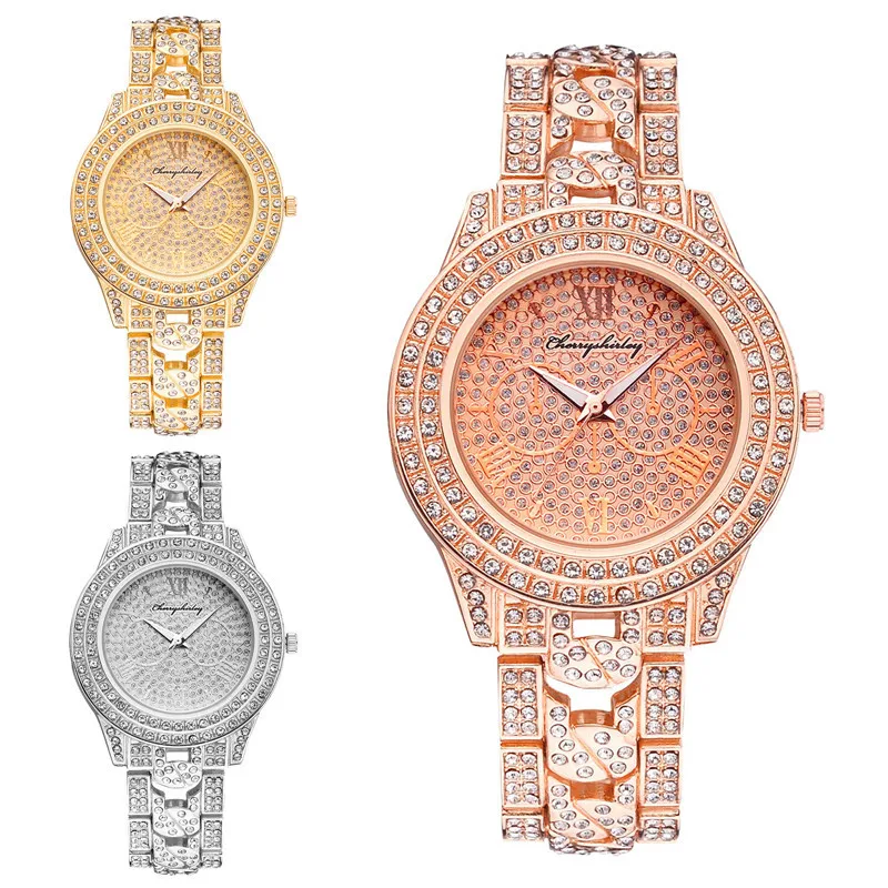 Luxury Full Diamond Women Watch Rose Gold Stainless Steel Bracelet Wristwatches Relogio Feminino Gift Clock
Luxury Full Diamond Women Watch Rose Gold Stainless Steel Bracelet Wristwatches Relogio Feminino Gift Clock