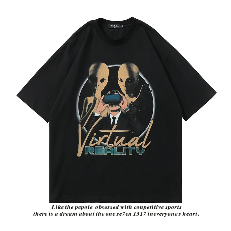 Alien Print Unisex Loose Casual T Shirt Street Fashion Hip-Hop Men Women T-shirt Short Sleeve Round Neck Black Tees 100% Cotton
Alien Print Unisex Loose Casual T Shirt Street Fashion Hip-Hop Men Women T-shirt Short Sleeve Round Neck Black Tees 100% Cotton