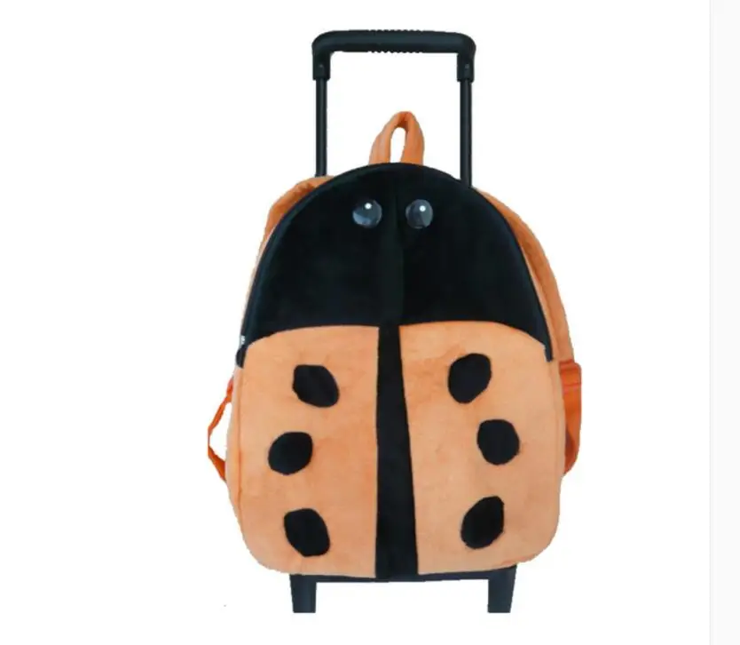 Детский рюкзак на колесиках тележка школьная сумка с героями мультфильмов для