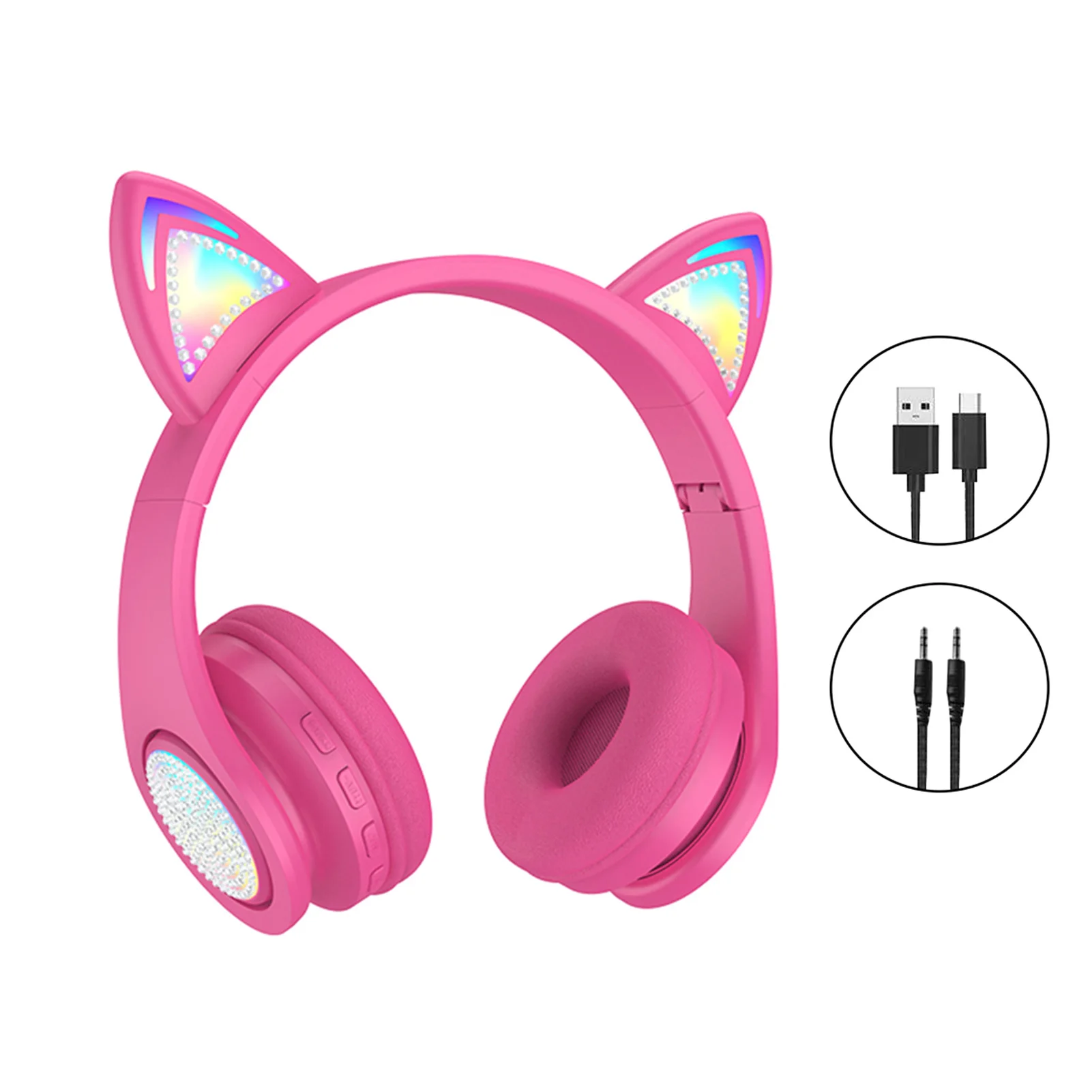 LED Cat Ears Wireless Stereo For PC Laptop Gaming Headset Comfortable Portable Foldable Storage Bluetooth 5.0 With Mic Gifts
LED Cat Ears Wireless Stereo For PC Laptop Gaming Headset Comfortable Portable Foldable Storage Bluetooth 5.0 With Mic Gifts