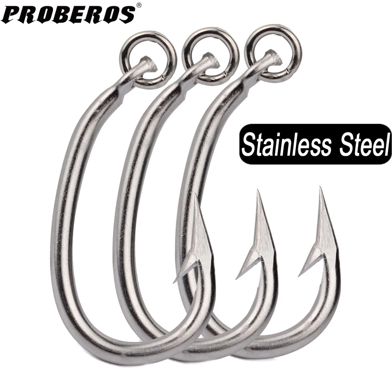 PROBEROS 3/5Pcs Saltwater Fishing Hooks Tuna Hooks 10/0-11/0-12/0-13/0-14/0-15/0-16/0# Stainless Steel Fishhooks Jigging Hooks
PROBEROS 3/5Pcs Saltwater Fishing Hooks Tuna Hooks 10/0-11/0-12/0-13/0-14/0-15/0-16/0# Stainless Steel Fishhooks Jigging Hooks