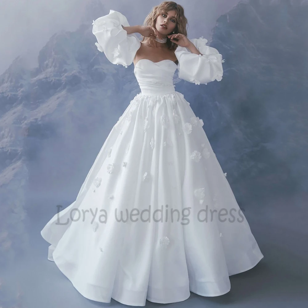 Elegant A Line Wedding Dress Strapless Vestido De Noiva Removable Puff Sleeves Appliques Robe De Mariée Sweep Train Bridal Gown
Elegant A Line Wedding Dress Strapless Vestido De Noiva Removable Puff Sleeves Appliques Robe De Mariée Sweep Train Bridal Gown
