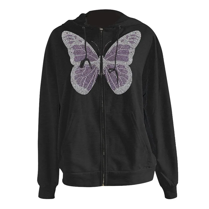 Y2K Fashion Oversized Butterfly Graphic Rhinestone Zip Up Hoodies E-girl 90s Streetwear Diamond Grey Long Jacket Autumn Hoodies
Y2K Fashion Oversized Butterfly Graphic Rhinestone Zip Up Hoodies E-girl 90s Streetwear Diamond Grey Long Jacket Autumn Hoodies