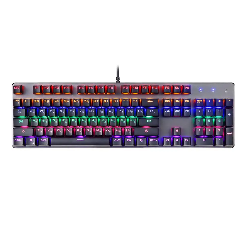 K73 USB Gaming Mechanical Backlit Ergonomic keyboard Single Key Light Breathing Colorful backlit with 8 LED modes 
K73 USB Gaming Mechanical Backlit Ergonomic keyboard Single Key Light Breathing Colorful backlit with 8 LED modes