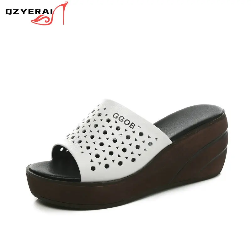 2021 New Summer Women Slippers Genuine Leather Wedge Bottom Thick Sandals 100% Cowhide Hollow Out Slippers
2021 New Summer Women Slippers Genuine Leather Wedge Bottom Thick Sandals 100% Cowhide Hollow Out Slippers