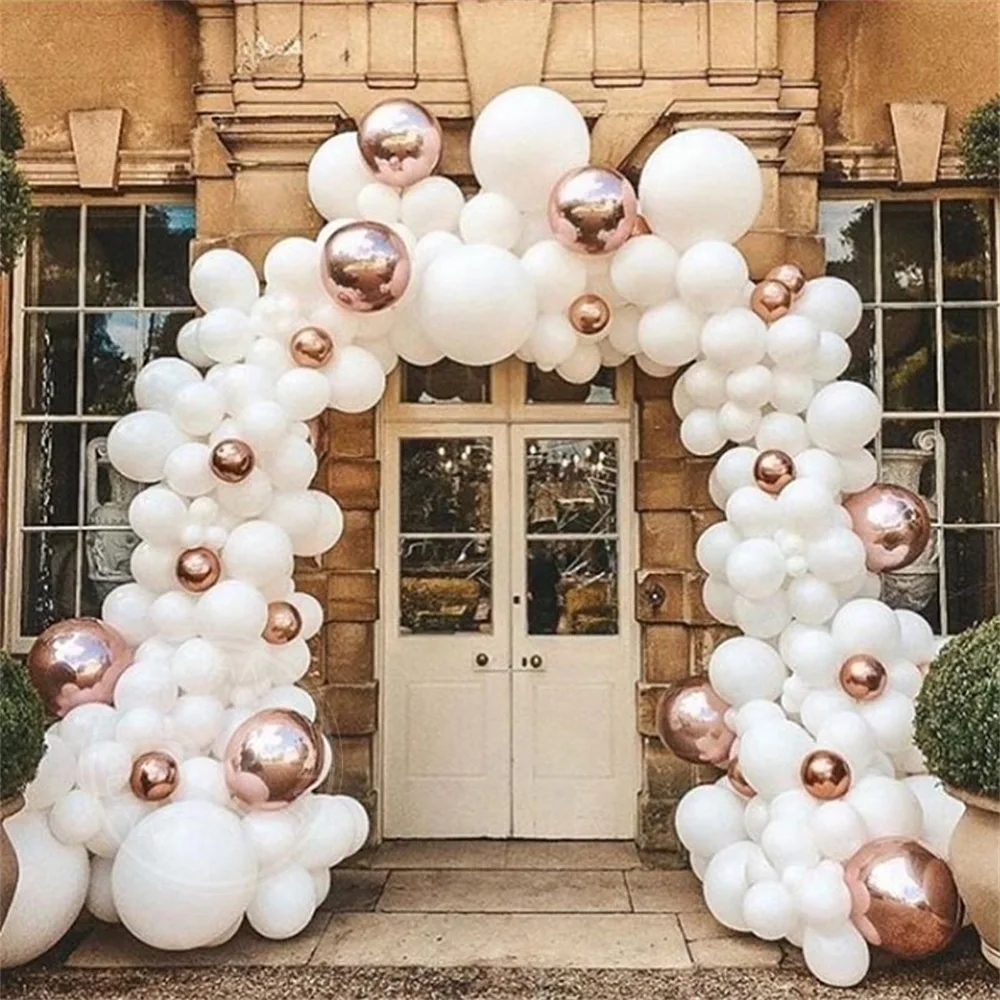 144Pcs/lot Rose Gold 4d Foil Balloons Arch Kit White Latex Ballons Chain Baby Birthday Valentine's Day Anniversary Party Decor
144Pcs/lot Rose Gold 4d Foil Balloons Arch Kit White Latex Ballons Chain Baby Birthday Valentine's Day Anniversary Party Decor