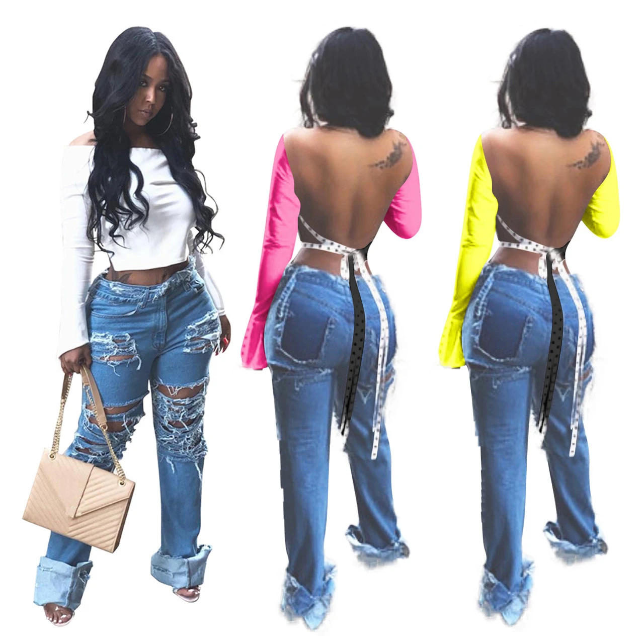 Women Ripped Jeans Sexy Hollow Out Tassel Side High Waist Straight Leg Jeans Female Fashion Bottom Patchwork Blue Denim Pants
Women Ripped Jeans Sexy Hollow Out Tassel Side High Waist Straight Leg Jeans Female Fashion Bottom Patchwork Blue Denim Pants