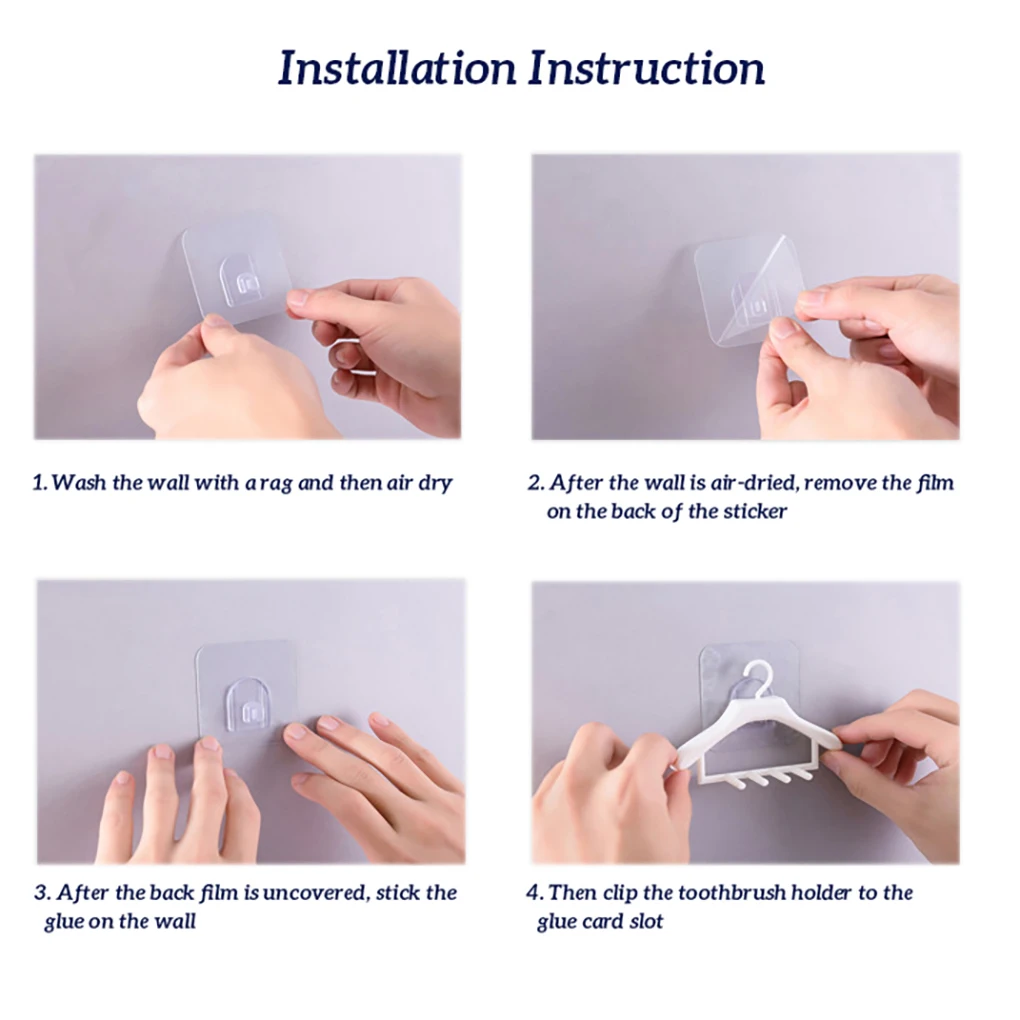 Toothbrush Holder Plastic Wall Mounted Toothbrush Hanger Free Punching Bathroom Brush Storage Rack
Toothbrush Holder Plastic Wall Mounted Toothbrush Hanger Free Punching Bathroom Brush Storage Rack