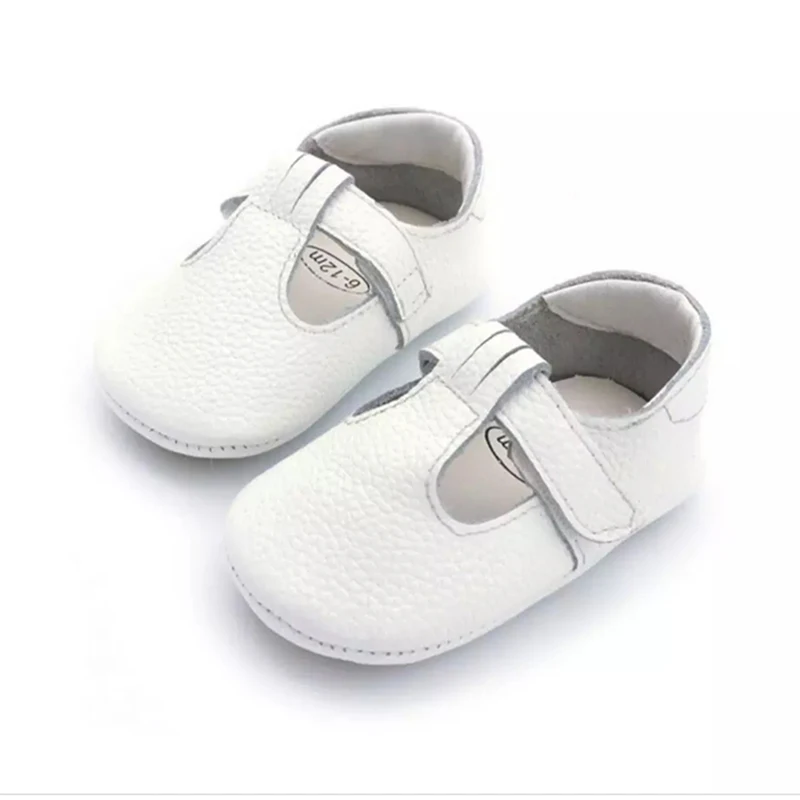 2021 new hot sell hard sole summer breathe freely genuine leather T- strap style baby moccasins shoes baby girl boys shoes