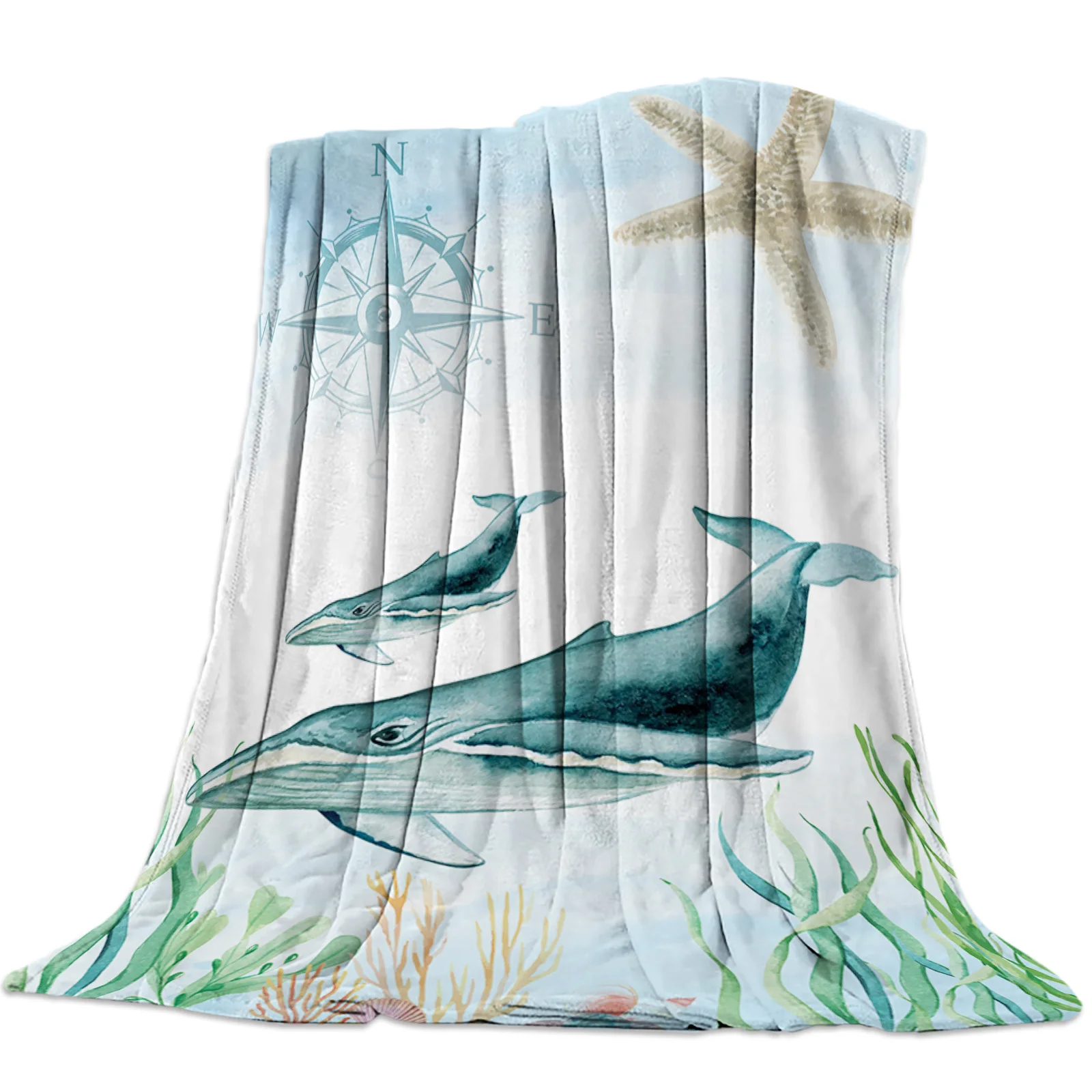 Marine Theme Animal Whale Starfish Throw Blanket Portable Soft Blanket for Sofa Microfiber Flannel Blankets for Beds
Marine Theme Animal Whale Starfish Throw Blanket Portable Soft Blanket for Sofa Microfiber Flannel Blankets for Beds