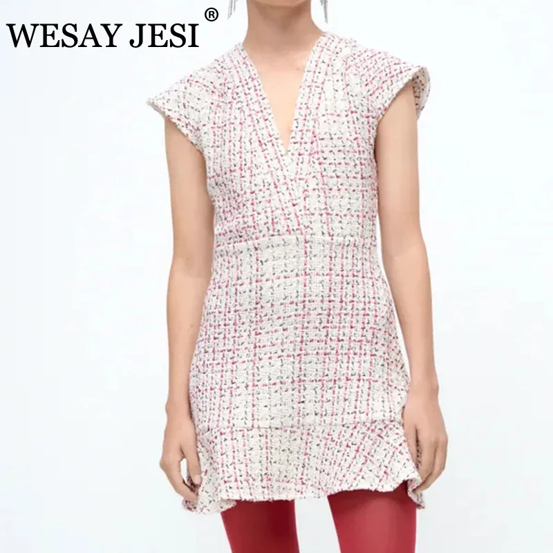 WESAY JESI ZA Women's 2021 Chic Plaid Printed Sleeveless V-Neck Dress Blazer + Dress Two-piece Retro Office Female Dress Mujer
WESAY JESI ZA Women's 2021 Chic Plaid Printed Sleeveless V-Neck Dress Blazer + Dress Two-piece Retro Office Female Dress Mujer
