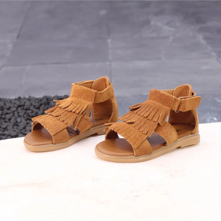 Summer Girls Genuine Leather Sandals Toddler Roman Princess Sandal Fashion Baby Soft Bottom Shoes Children Peep-toe | Мать и ребенок