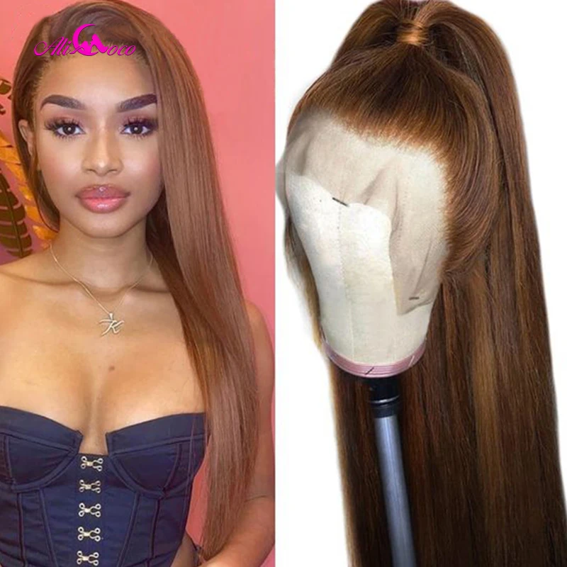 Ali Coco Brown Colored Straight Lace Front Wig Pre Plucked 13x6 Transparent Lace Frontal Wig 30 Inch Straight Human Hair Wig
Ali Coco Brown Colored Straight Lace Front Wig Pre Plucked 13x6 Transparent Lace Frontal Wig 30 Inch Straight Human Hair Wig