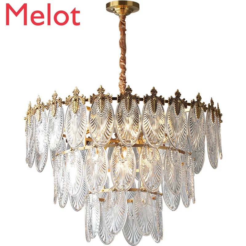 Post-Modern Simple and Light Luxury Copper Crystal Glass Chandelier Living Room French Luxury Bedroom Dining-Room Lamp
Post-Modern Simple and Light Luxury Copper Crystal Glass Chandelier Living Room French Luxury Bedroom Dining-Room Lamp