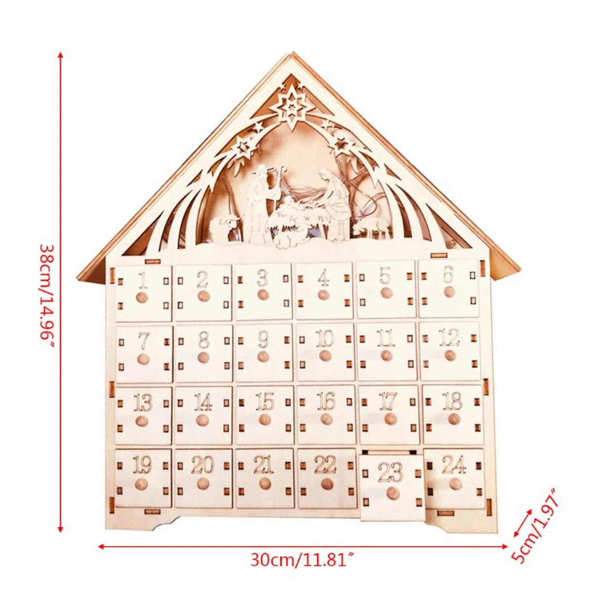 DIY Wooden Wedding Candy Chocolate Storage Case Countdown Advent Calendar With LED Light Up Advent Calendar Ornament Gift
DIY Wooden Wedding Candy Chocolate Storage Case Countdown Advent Calendar With LED Light Up Advent Calendar Ornament Gift