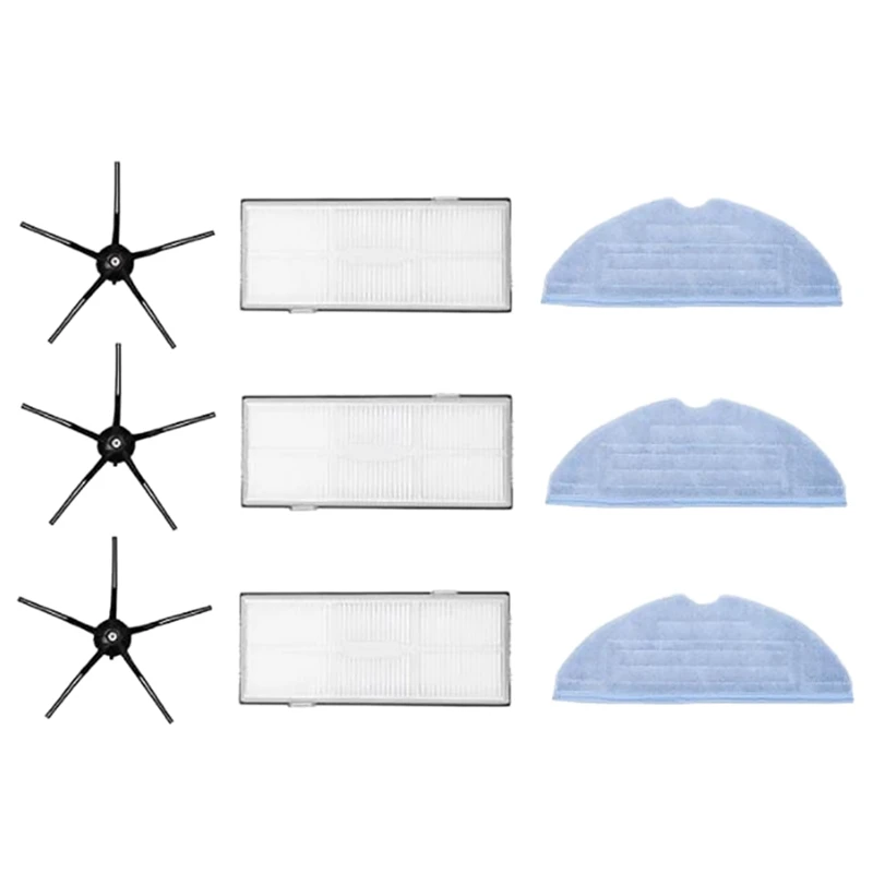 9 шт., детали для пылесоса Xiaomi Roborock S7, 3 Hepa-фильтра, 3 черных боковых щетки, 3 тканевых накладки для швабры
9 шт., детали для пылесоса Xiaomi Roborock S7, 3 Hepa-фильтра, 3 черных боковых щетки, 3 тканевых накладки для швабры