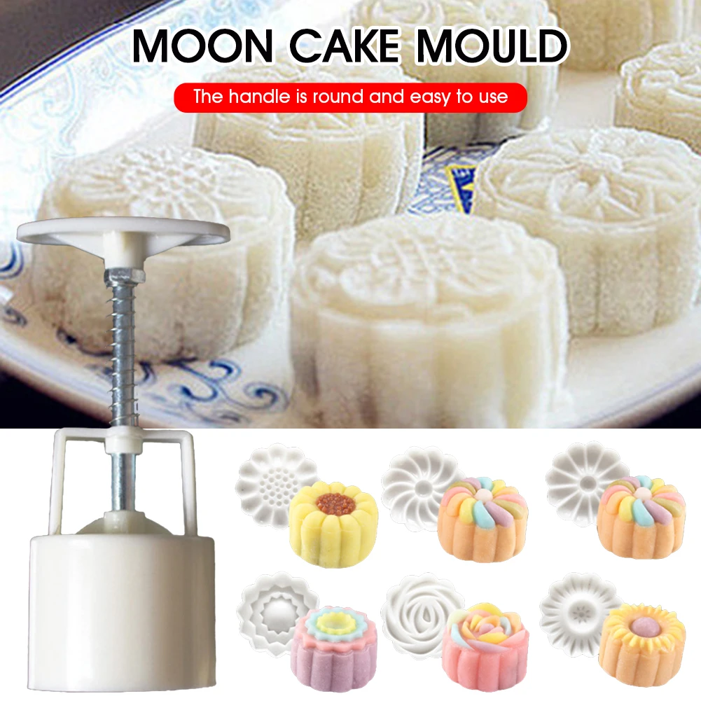 6 Style Round Flower Mooncake Mold Set 50g Mid Autumn Festival DIY Hand Pressure Fondant Moon Cake Mould Decoration Tool
6 Style Round Flower Mooncake Mold Set 50g Mid Autumn Festival DIY Hand Pressure Fondant Moon Cake Mould Decoration Tool