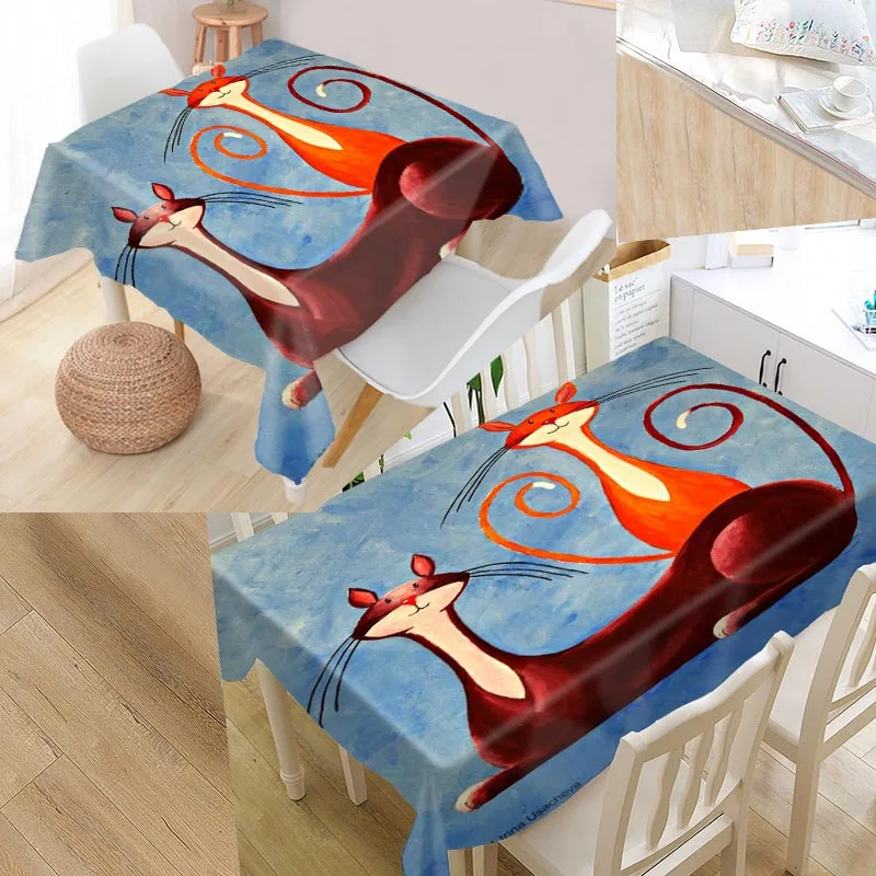 Custom Cat Painting Table Cloth Oxford Fabric Rectangular Waterproof Oilproof Table Cover Family Party Tablecloth
Custom Cat Painting Table Cloth Oxford Fabric Rectangular Waterproof Oilproof Table Cover Family Party Tablecloth