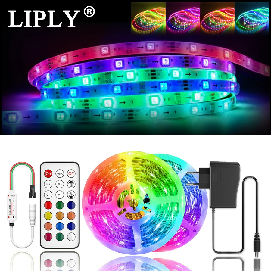 WS2811 Led Strip 5050 Rgb Led Lights DC12V Diode Tape Dynamic Neon Night Backlight 5M 10M 15M 20M with adapter + controller
WS2811 Led Strip 5050 Rgb Led Lights DC12V Diode Tape Dynamic Neon Night Backlight 5M 10M 15M 20M with adapter + controller