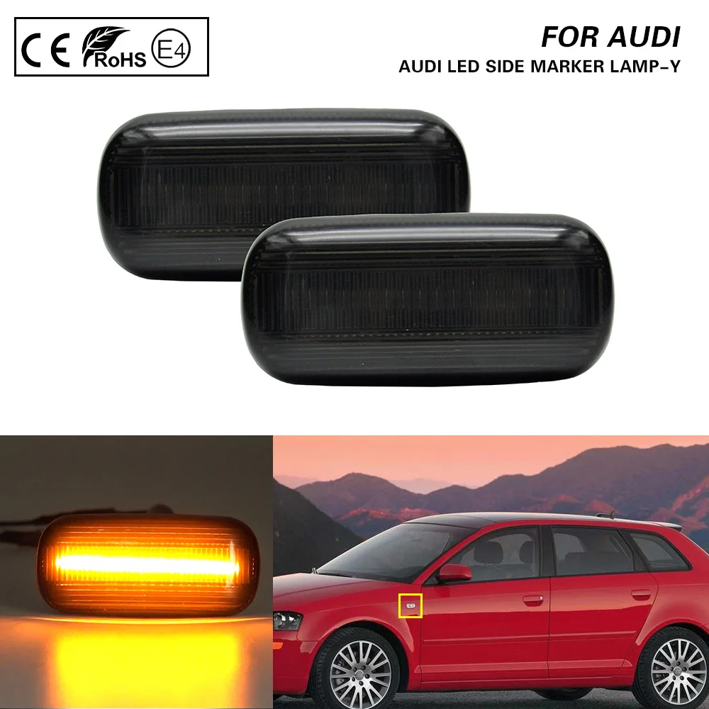 2xPCS LED Side Marker Turn Signal Light Lamp Smoke for Audi A3 hatchback Sportback A4 B6/B7 Convertible A6 C6 Avant sedan
2xPCS LED Side Marker Turn Signal Light Lamp Smoke for Audi A3 hatchback Sportback A4 B6/B7 Convertible A6 C6 Avant sedan