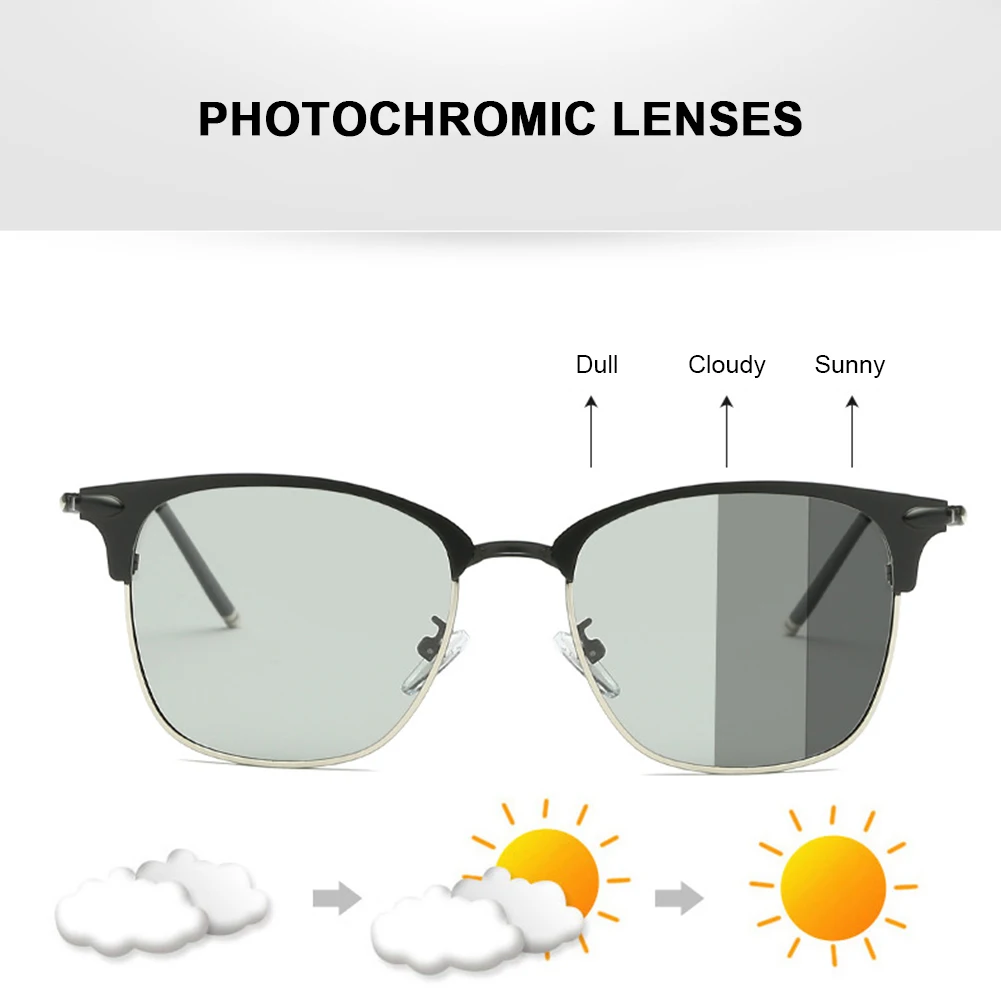 2021 Metal Square Sunglasses for Men Women Metal Semi-Frame Photochromic with UV400 Polarized Fashion Lens Metal Frame Eyewear
2021 Metal Square Sunglasses for Men Women Metal Semi-Frame Photochromic with UV400 Polarized Fashion Lens Metal Frame Eyewear