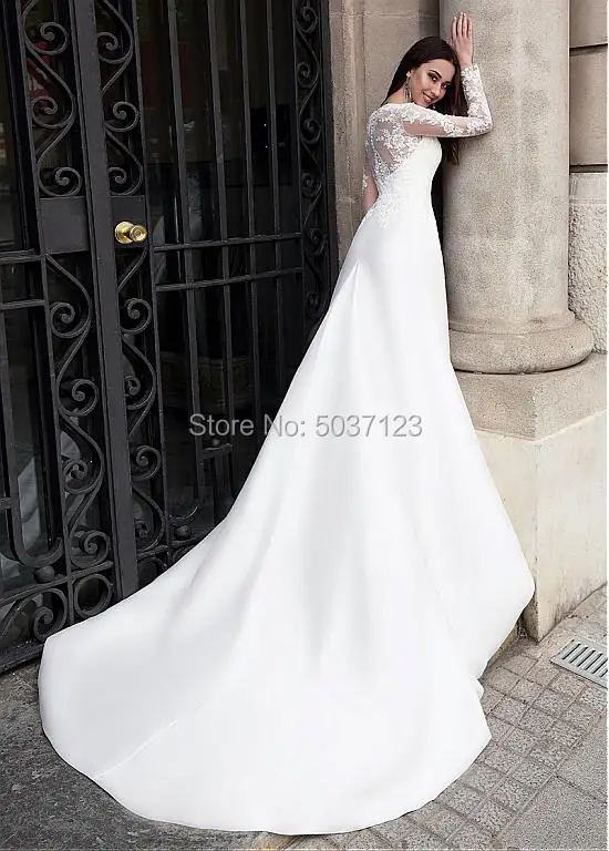 Свадебные платья с длинными рукавами тюлевые открытыми плечами Vestido De Noiva Кружева