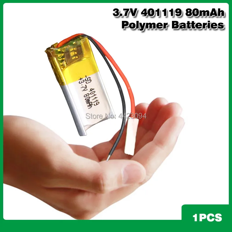 3.7v 80mah 401119 for self timer rod Bluetooth headset 3D glasses toy Polymer lithium battery
3.7v 80mah 401119 for self timer rod Bluetooth headset 3D glasses toy Polymer lithium battery
