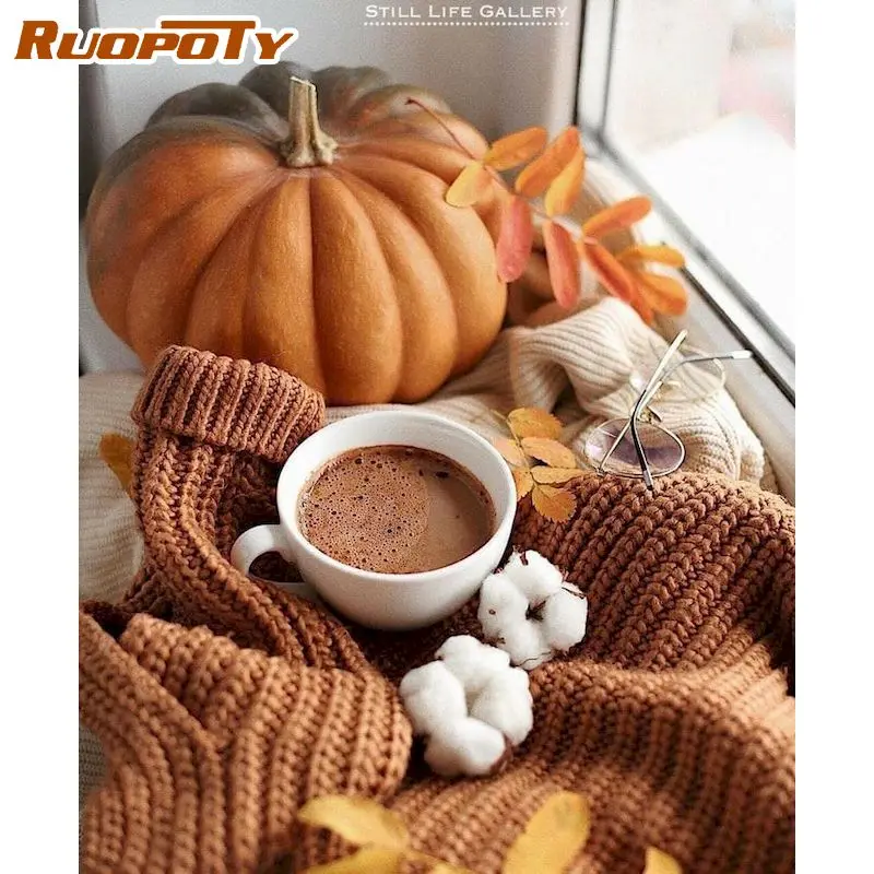RUOPOTY Pictures By Number pumpkin coffee Kits For Adults Handpainted DIY Paint By Number Scenery Home Decoration Drawing On Can
RUOPOTY Pictures By Number pumpkin coffee Kits For Adults Handpainted DIY Paint By Number Scenery Home Decoration Drawing On Can