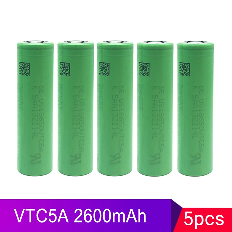 5 шт. 18650 35A vtc5a 3 6 V US18650 2600mAh непрерывная 40A для фонарика и электронных инструментов