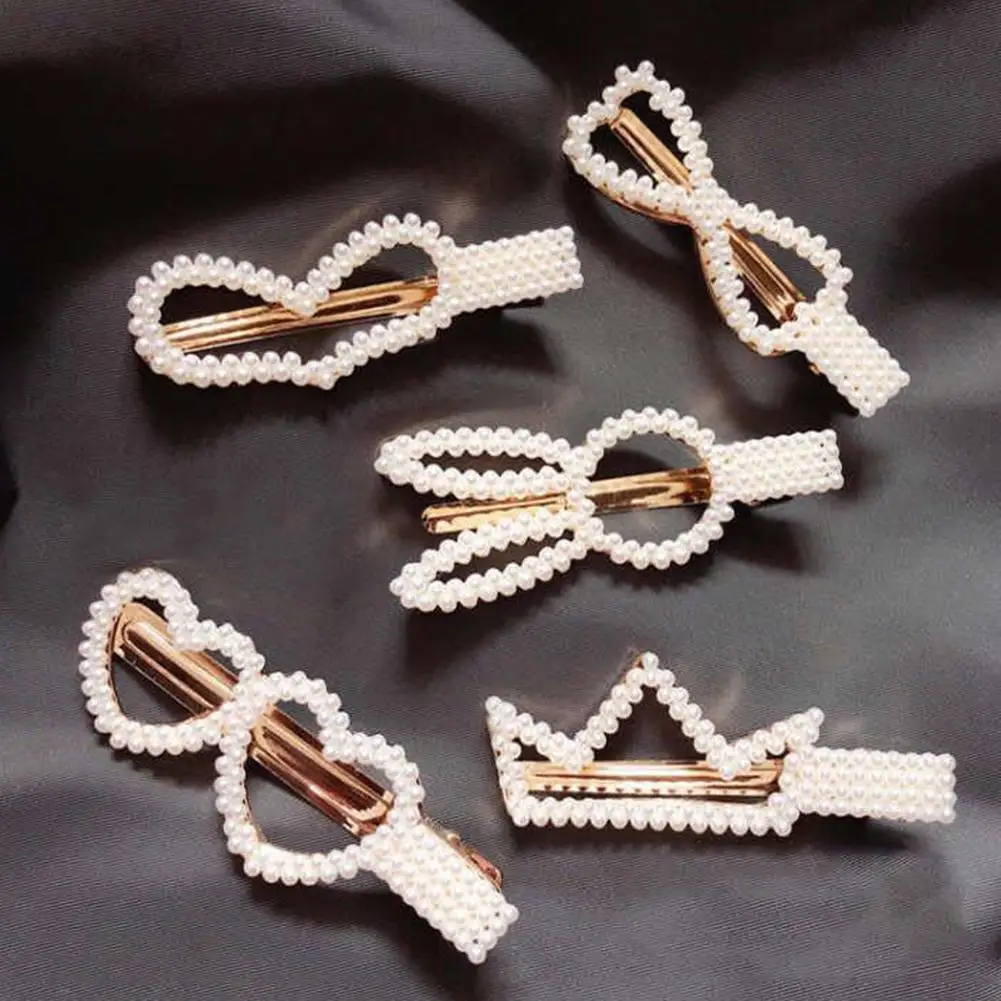 

Hot Sales!!! Women Crown Rabbit Heart Bow Hairpin Faux Pearl Inlaid Side Hair Clip Barrette Wholesale Dropshipping New Arrival