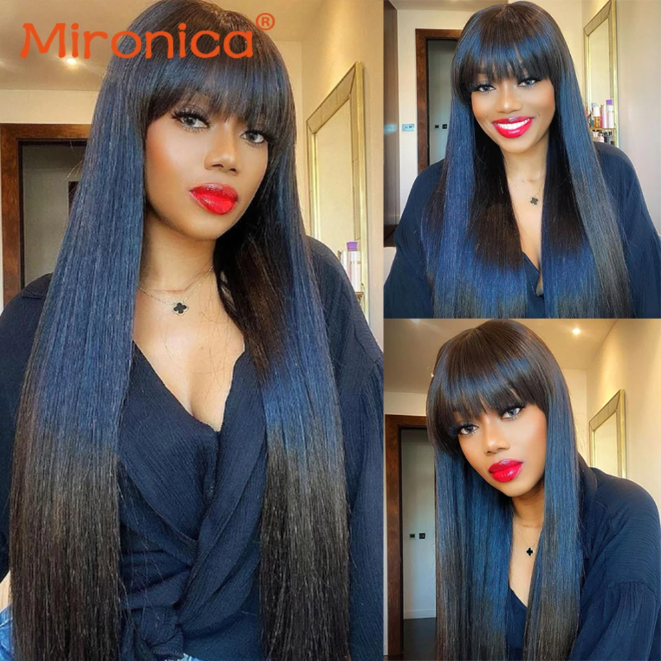 Brazilian Bone Straight 100% Remy Human Hair Wigs With Bangs Full Machine Made Wigs Natural Black For Black Women 8-26 Inch Wig
Brazilian Bone Straight 100% Remy Human Hair Wigs With Bangs Full Machine Made Wigs Natural Black For Black Women 8-26 Inch Wig