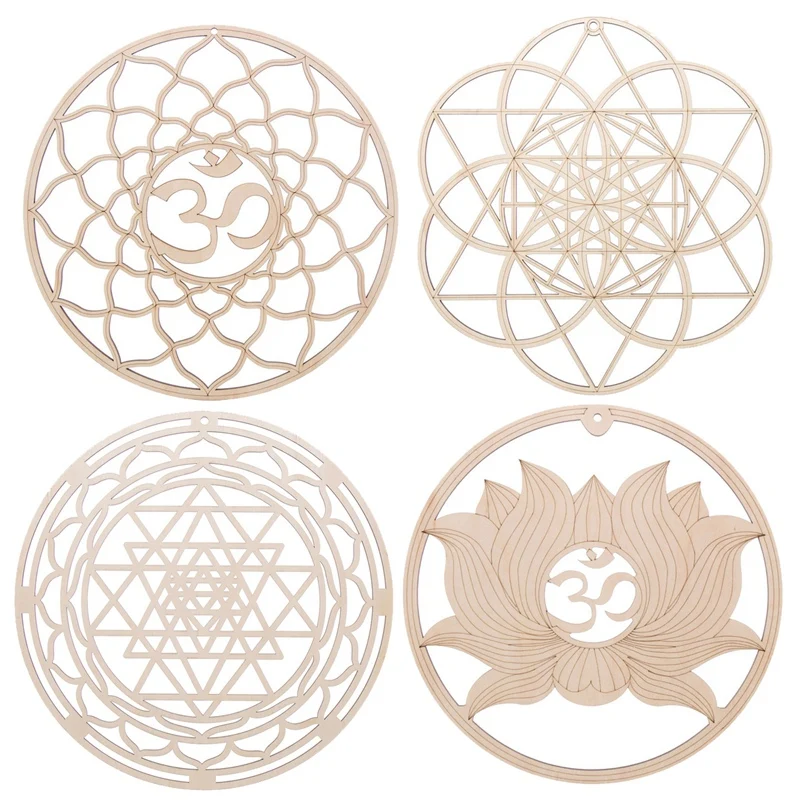 4Pcs Wooden Wall Sign Flower Of Life Shape Wood Wall Art Home Decor Handmade Making Sacred Geometry Ornament
4Pcs Wooden Wall Sign Flower Of Life Shape Wood Wall Art Home Decor Handmade Making Sacred Geometry Ornament