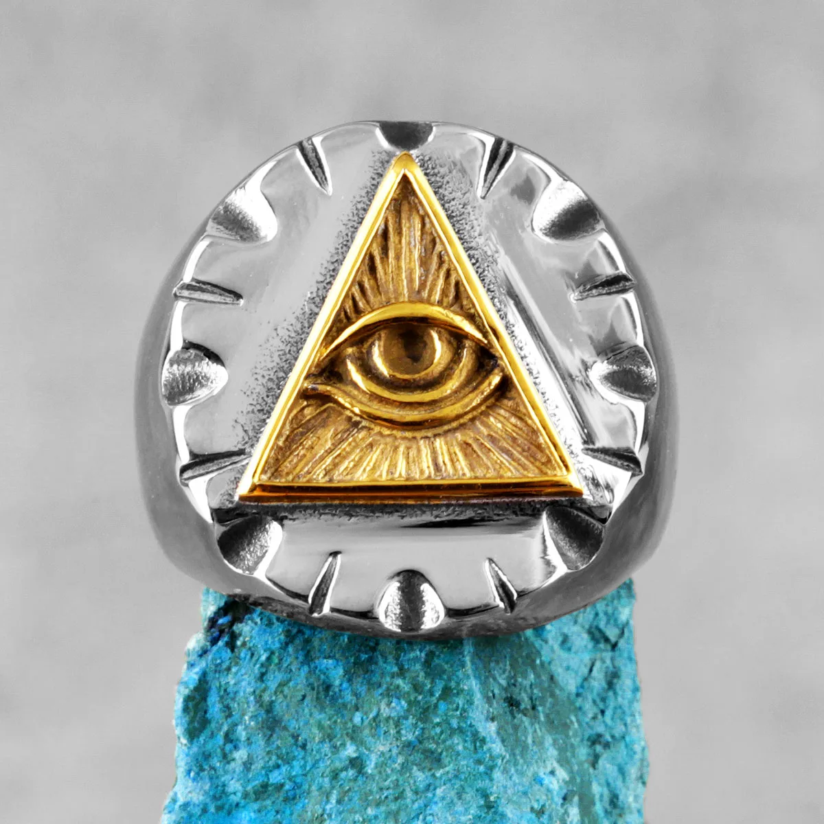 Мужские кольца из нержавеющей стали Freemason Illuminati треугольные масонские панк для