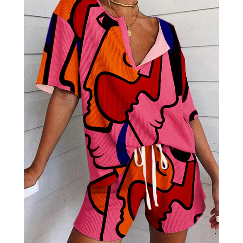 Abstract Pattern Print Women 2 Piece Set Summer Fashion Casual O Neck Short Sleeve Top and Wide-legged Trousers Leisure Suit New
Abstract Pattern Print Women 2 Piece Set Summer Fashion Casual O Neck Short Sleeve Top and Wide-legged Trousers Leisure Suit New