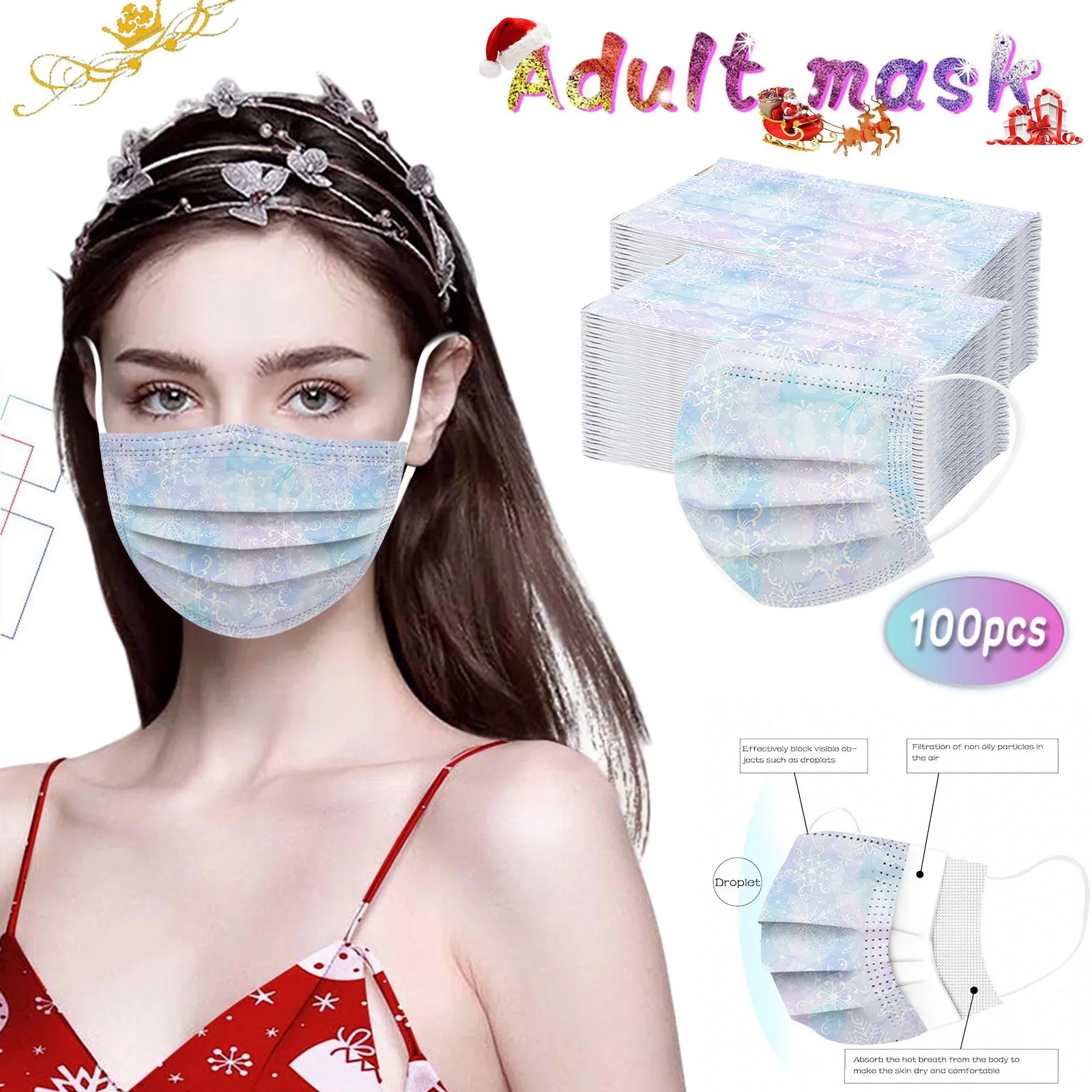100PC Printing mouth Mask Adult Women Mask Disposable Face Mask Industrial 3Ply Ear Loop Windproof Mouth-muffle Mask Women Face
100PC Printing mouth Mask Adult Women Mask Disposable Face Mask Industrial 3Ply Ear Loop Windproof Mouth-muffle Mask Women Face