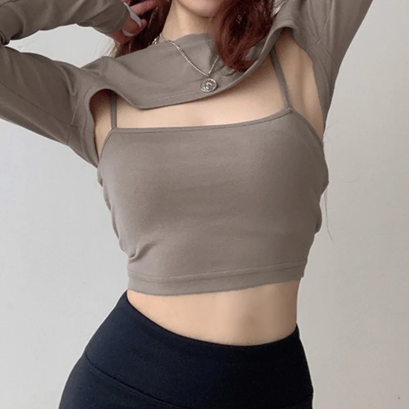 2021 Autumn New Solid 2PCS Hollow Out T Shirts Camis And Women Streetwear Sexy Chic Tees Fashion Style
2021 Autumn New Solid 2PCS Hollow Out T Shirts Camis And Women Streetwear Sexy Chic Tees Fashion Style
