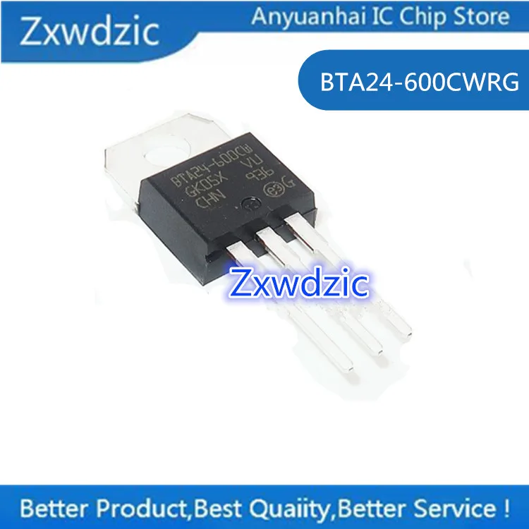 

10pcs 100% new imported original BTA24 BTA24-600BWRG BTA24-600BW BTA24-600CWRG BTA24-600C TO-220 transistor 600V24A