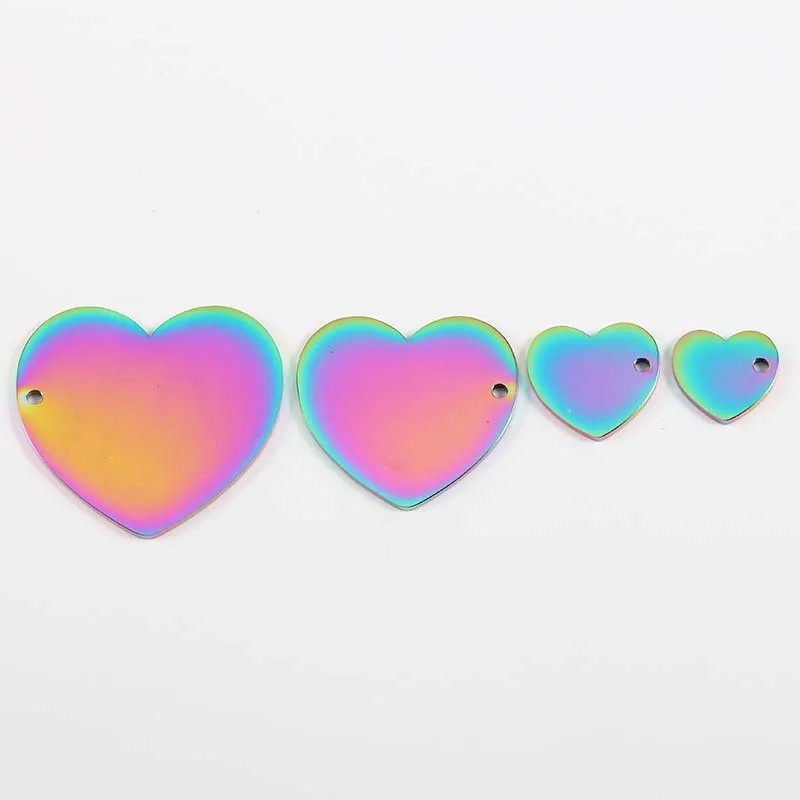 10pcs/Lot Stainless Steel Mirror Polish Rainbow Color Heart Charms Blank Connectors for DIY Jewelry Making
10pcs/Lot Stainless Steel Mirror Polish Rainbow Color Heart Charms Blank Connectors for DIY Jewelry Making