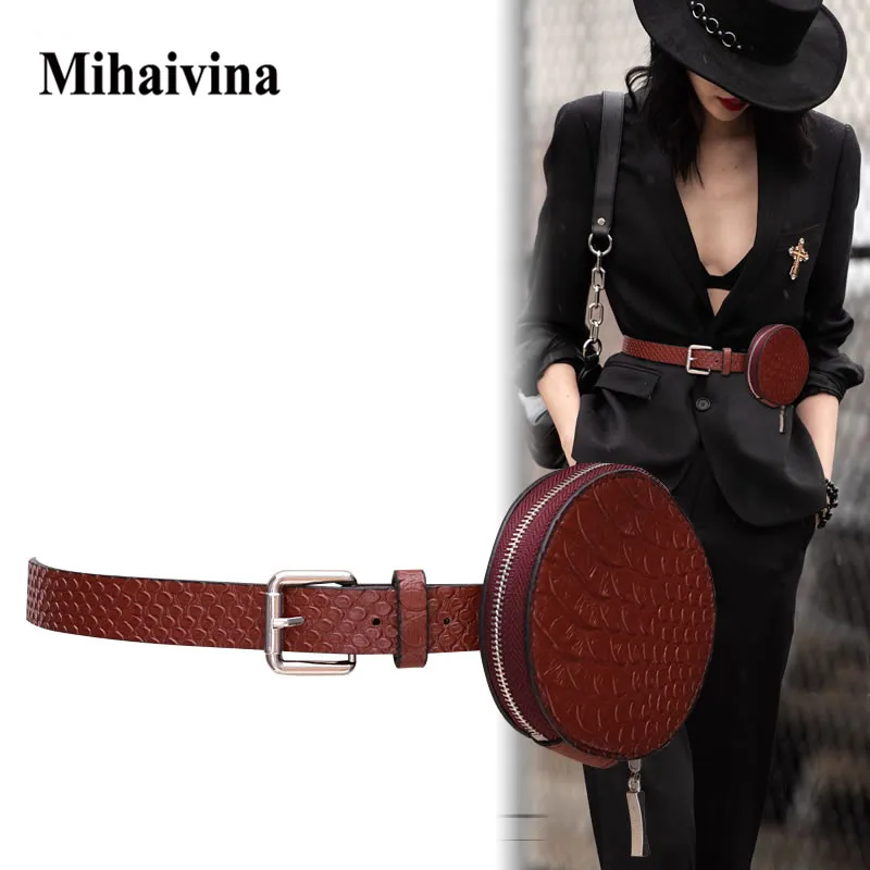 Mihaivina Women Waist Bag Leather Fanny Pack Female Crocodile Round Belt Bags Mini Bum Bag Girl Black Travel Pouch
Mihaivina Women Waist Bag Leather Fanny Pack Female Crocodile Round Belt Bags Mini Bum Bag Girl Black Travel Pouch