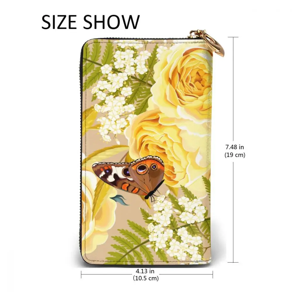 Fashion Leather Wallet Butterlies With Yellow Flowers Long Zipper Wallet Clutch Bag Purse for Woman Man Girls Boys
Fashion Leather Wallet Butterlies With Yellow Flowers Long Zipper Wallet Clutch Bag Purse for Woman Man Girls Boys